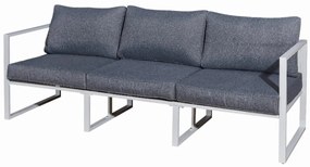 Biała sofa trzyosobowa 204cm aluminiowa na taras