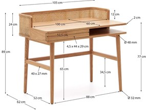 Biurko w dekorze jesionu 62x105 cm Araxi – Kave Home