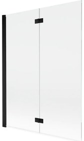 Mexen Mist parawan nawannowy 2-skrzydłowy lewy 130 x 150 cm, transparent, czarny - 8A9-130-002-70-00-L