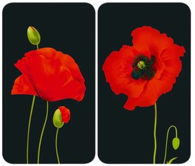 Szklane płyty ochronne na kuchenkę zestaw 2 szt. 52x30 cm Poppy – Maximex