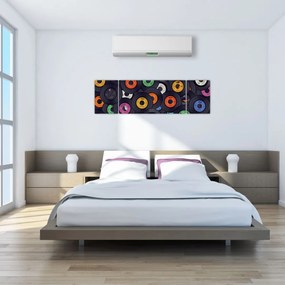 Obraz - Muzyczne płyty gramofonowe (170x50 cm)