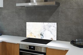 Panel szklany do Kuchni Biały Marmur na Ścianę