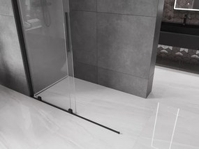 Mexen Velar ścianka prysznicowa rozsuwana Walk-in 140 x 200 cm, transparent 8 mm, czarna - 871-140-000-03-70
