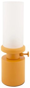 Lampa stołowa LED w kolorze ochry ze ściemniaczem i metalowo-szklanym kloszem (wysokość 29,5 cm) Camp – Leitmotiv
