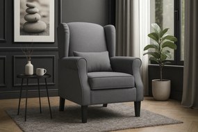 Ciemnoszary fotel uszak K7-K27