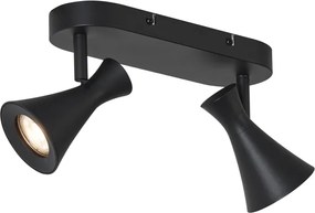Nowoczesny reflektor sufitowy czarny 2-punktowy regulowany - Triangle