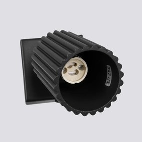 Kinkiet KARBON czarny ryflowany z regulowanym kloszem SOLLUX  LIGHTING