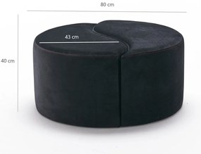 Stołek Alis Pouf Czarny