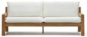 Biało-naturalna sofa ogrodowa z drewna tekowego Forcanera – Kave Home