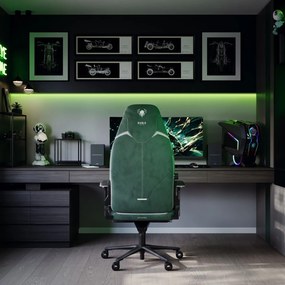 Fotel gamingowy materiałowy Diablo X-Eye Prime Normal Size, Forest Green