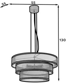 Lampa wisząca ORABELA II czarna ELTAP