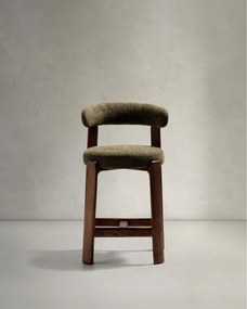 Hoker w kolorze zielono-ciemnonaturalnym z litego drewna jesionowego (wysokość siedziska 65 cm) Granite – Kave Home