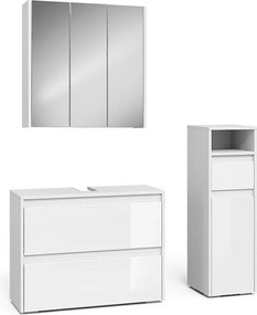 Zestaw mebli łazienkowych biały/biały wysoki połysk 30.2x30x96.3 majest