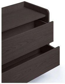 Czarna wysoka komoda w dekorze dębu 80x82 cm Wrap – Bonami Selection
