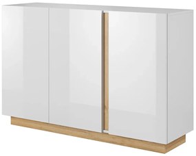 Komoda z półkami biały + dąb grandson W4-T77