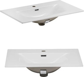 Szafka łazienkowa z umywalką wpuszczaną i syfonem Adel 80 cm, czarny mat