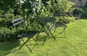 Składane krzesło restauracyjne zewnętrzne Semplici, czarne