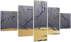 Obraz - Niebiesko-złota abstrakcja N⁰1 (125x70 cm)