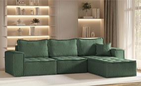 Narożnik w kształcie L Bohoo Maxi, tkanina Raven, Jasnozielony, Prawy