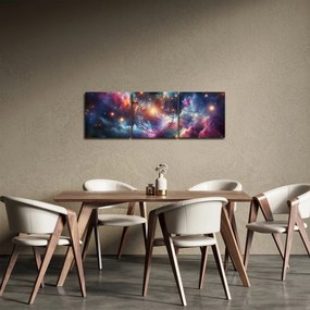 Obraz - Ciemny kosmos (z zegarem) (90x30 cm)