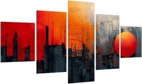 Obraz - Abstrakcyjny obraz miasta (125x70 cm)