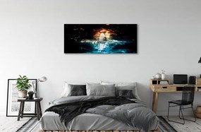 Zdjęcie na płótnie Miecz w Kolorowych Dymach