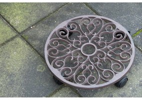 Metalowy kwietnik na kółkach ø 34,5 cm Ornament – Esschert Design