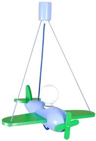 Zielona lampa wisząca dla dzieci samolot - 4X S201 K2-D96