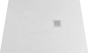 Brodzik z konglomeratu prostokątny 120 x 90 DIAMO White