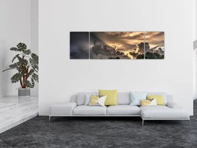 Obraz chmur i lasu (170x50 cm)
