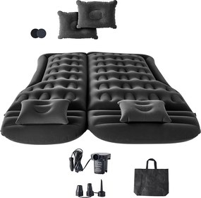 Materac Nadmuchiwany, SucceBuy Nadmuchiwany Materac Samochodowy Kocyk do Spania z Pompą Powietrzną Czarny