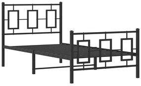 Czarne pojedyncze łózko metalowe 90x200 cm - Maneo