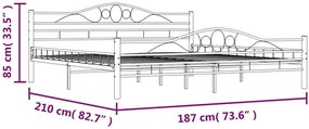 Czarne metalowe łóżko 180x200 cm - Frelox