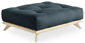 Podnóżek z niebieskim obiciem Karup Design Senza Natural/Petrol Blue