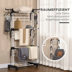 HOMCOM Stojak na pranie do użytku wewnątrz i na zewnątrz