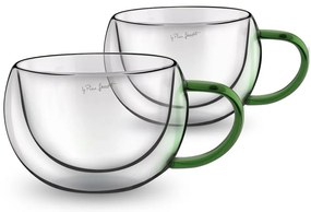 Lamart LT9112 2-częściowy zestaw szklanek do cappuccino Vaso, 270 ml, zielony