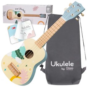 Classic world drewniane ukulele gitara dla dzieci niebieskie