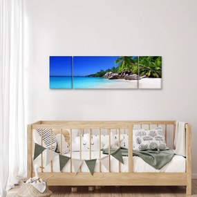 Obraz plaży na wyspie Praslin (170x50 cm)