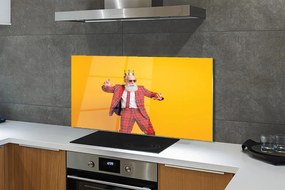 Szklany Panel Elegancja w Garniturze w Kratę