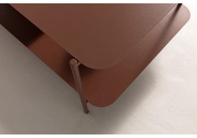 Metalowy stolik w kolorze terakoty 58x90 cm Beatrix – MOME