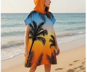 Plażowe ponczo PALM BEACH kolorowe 80x145 cm