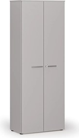 Szafa biurowa z drzwiami PRIMO GRAY, 800 x 420 x 2128 mm, szary