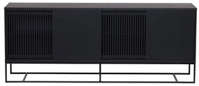 Czarna niska komoda w dekorze dębu 188x75 cm Ende – Woodman
