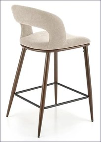 Beżowe krzesło barowe z oparciem - Bleros