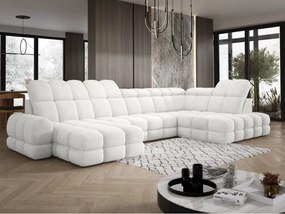 Narożnik TOLLO XL z elektryczną regulacją siedziska Prawostronny w tkaninie promocyjnej BUBBLE 01 WERSAL