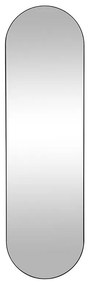 Owalne lustro ścienne z metalu – 40 × 140 cm (szer. × wys.) – kolor czarny ONIKAL