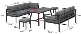 YORK SET - ogrodowy aluminiowy zestaw wypoczynkowy