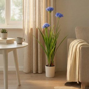 Duży sztuczny kwiat w doniczce Agapant, 70 x 120 cm