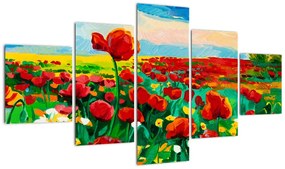 Obraz pola z makami (125x70 cm)