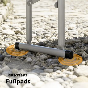 Outsunny Zestaw piknikowy 3 w 1, stół, 2 ławki, składany stół campingowy z uchwytami, z plastiku i metalu, biały